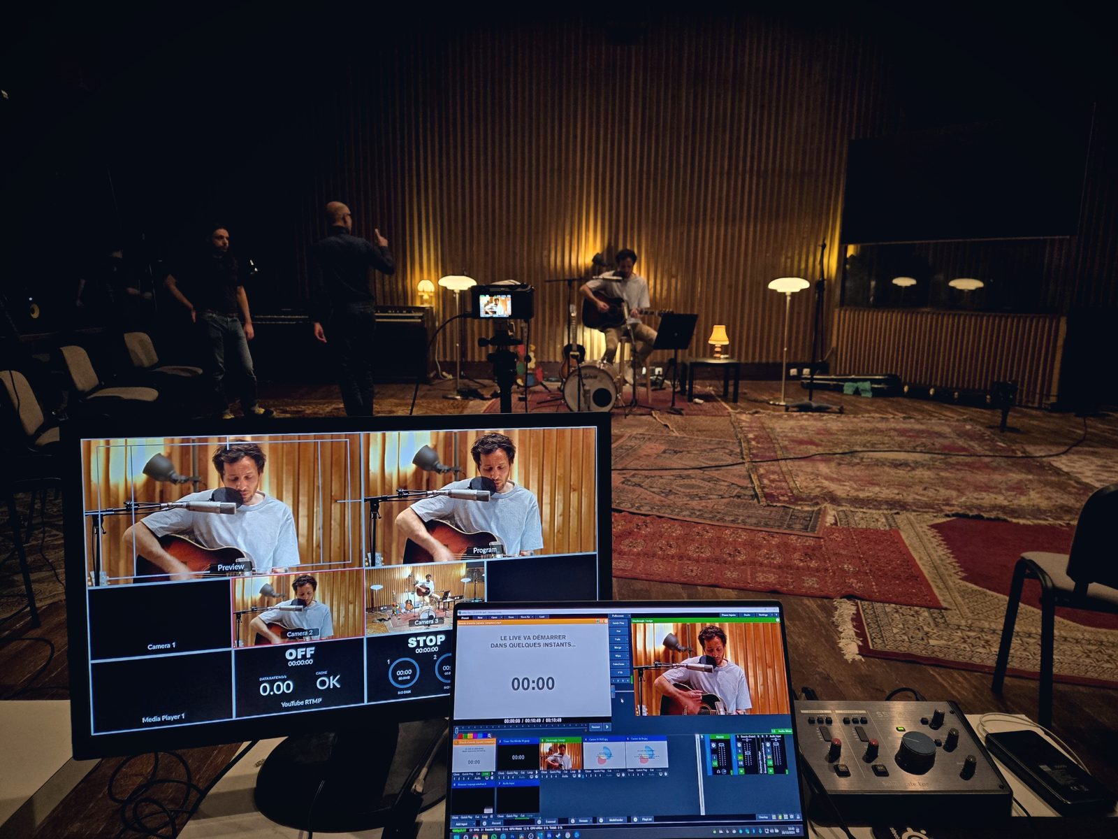 Session acoustique en direct — régie vMix